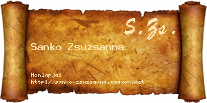 Sanko Zsuzsanna névjegykártya
